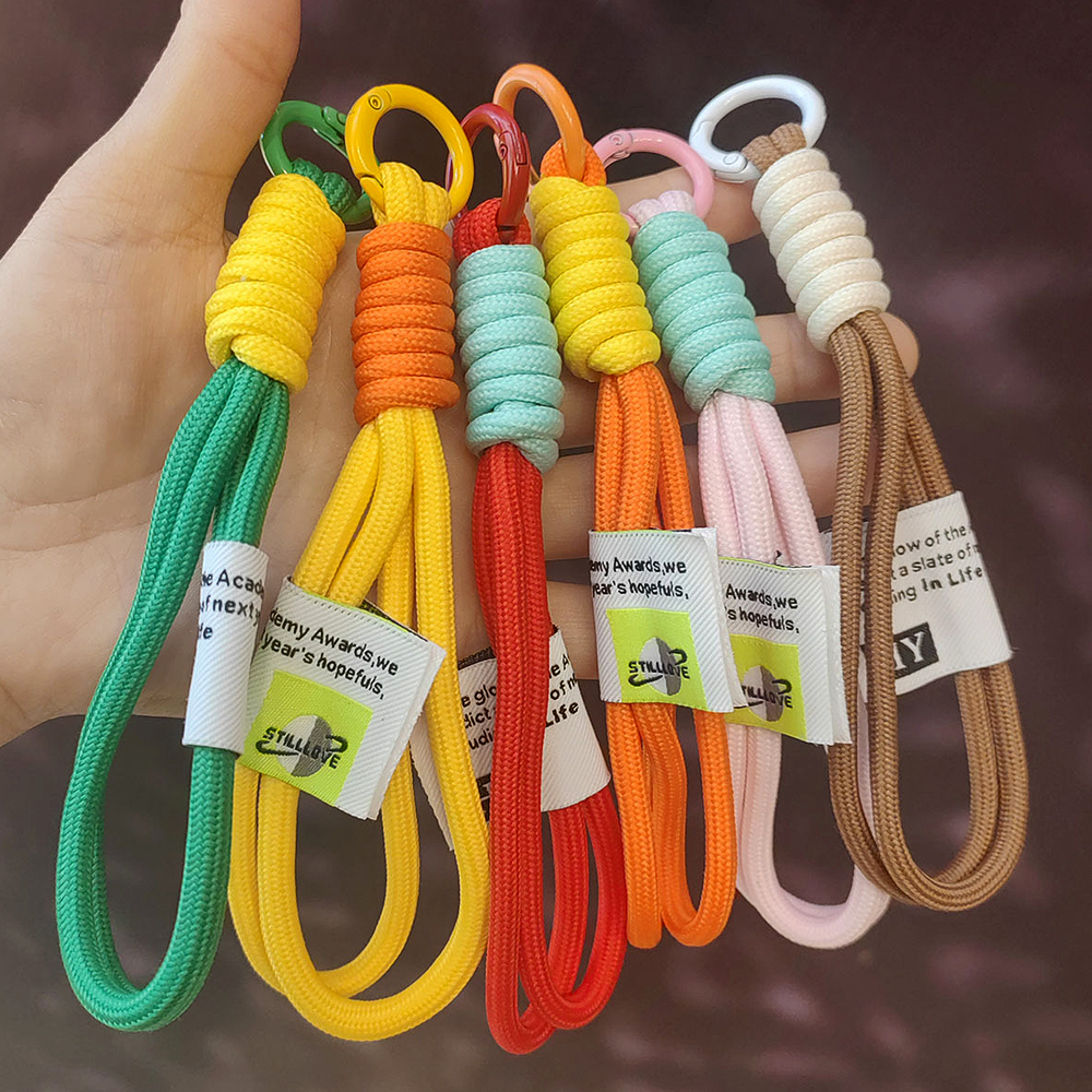 Llaveros con cordón tejido , llaveros de cuerda trenzada antipérdida coloridos, llavero de coche, mochila, accesorios colgantes,