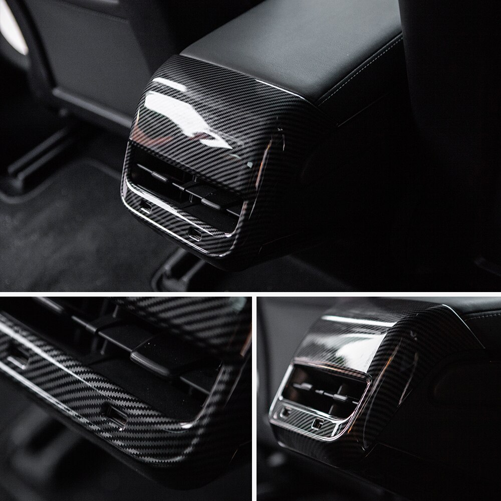Model3 Car Rear Air Vents Outlet Cover Trim For Tesla Model 3 Accessories Carbon Fiber Parts Model 3 Tesla Model Three