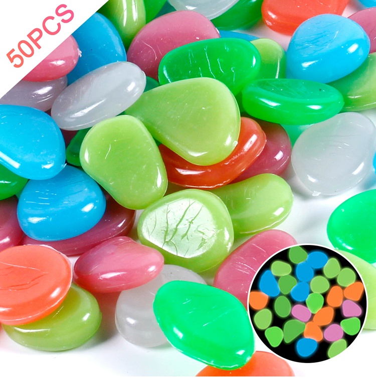 Luminous Garden Pebbles - Glow in the Dark Rocks for Outdoor Pool, Walkways, Patio, Lawn Decoration: 14
