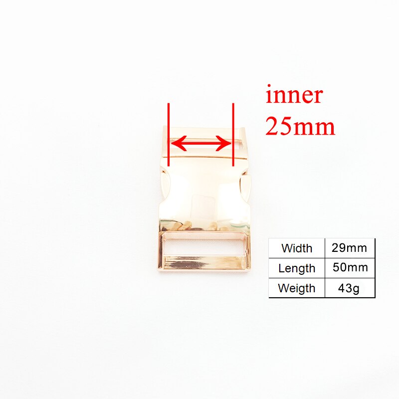 Metal side release curved buckles durable plated buckle 15mm and 20mm