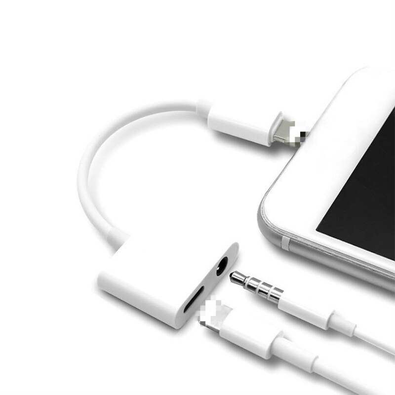 Voor Bliksem Naar 3.5Mm 2 In 1 Koptelefoon Audio Adapter Voor Iphone 7 8 X Xs Charger Cable mobiele Telefoon Aux Dual Jack Splitter