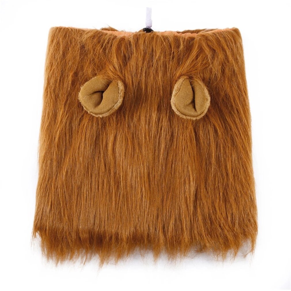 Peluca de Melena De León para perro, ropa de Cosplay con cola para perros, gato, decoración para , peluca, sombrero, disfraz, juguete, accesorios para mascotas: Light Brown / 16cm