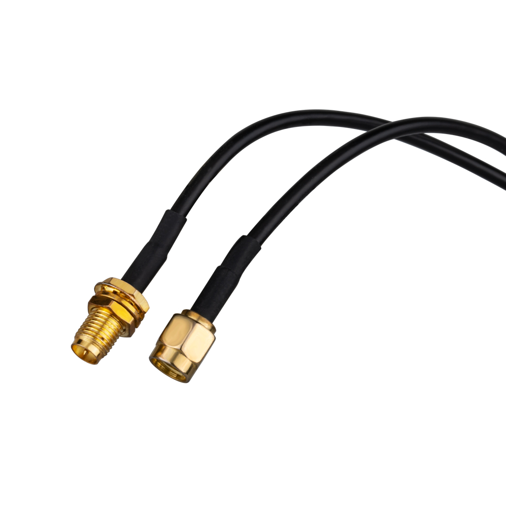 RP-SMA SMA Connector Male to Female Extension Cable Copper Feeder Wire for Coax Coaxial WiFi Network Card RG174 Router Antenna
