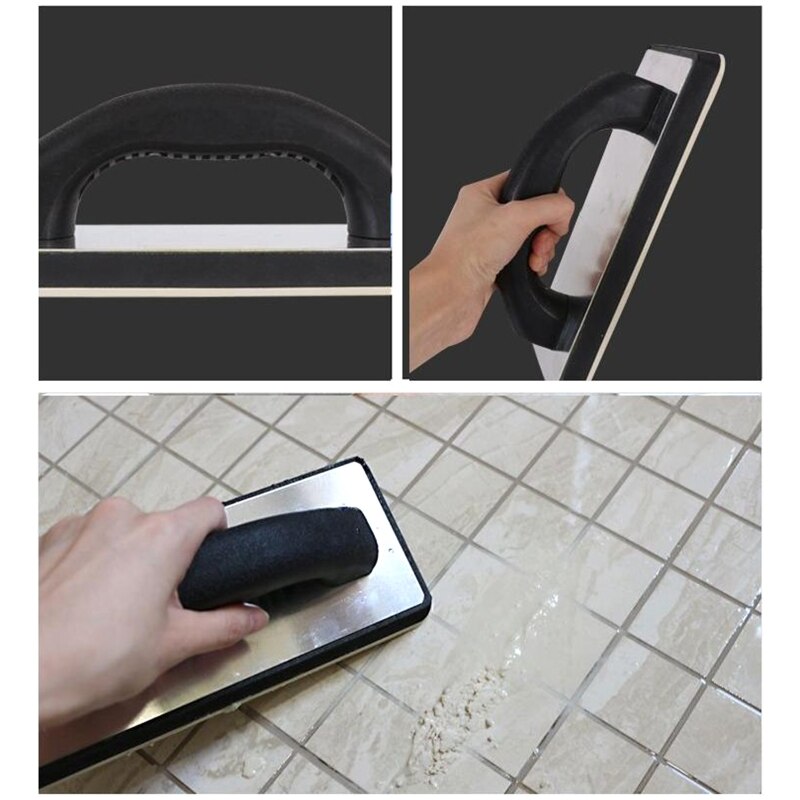 Plastering Trowel with Ergonomic Handle Rounded Square Corner Spatula Grout Tiling Tool for Concrete Dry Lining