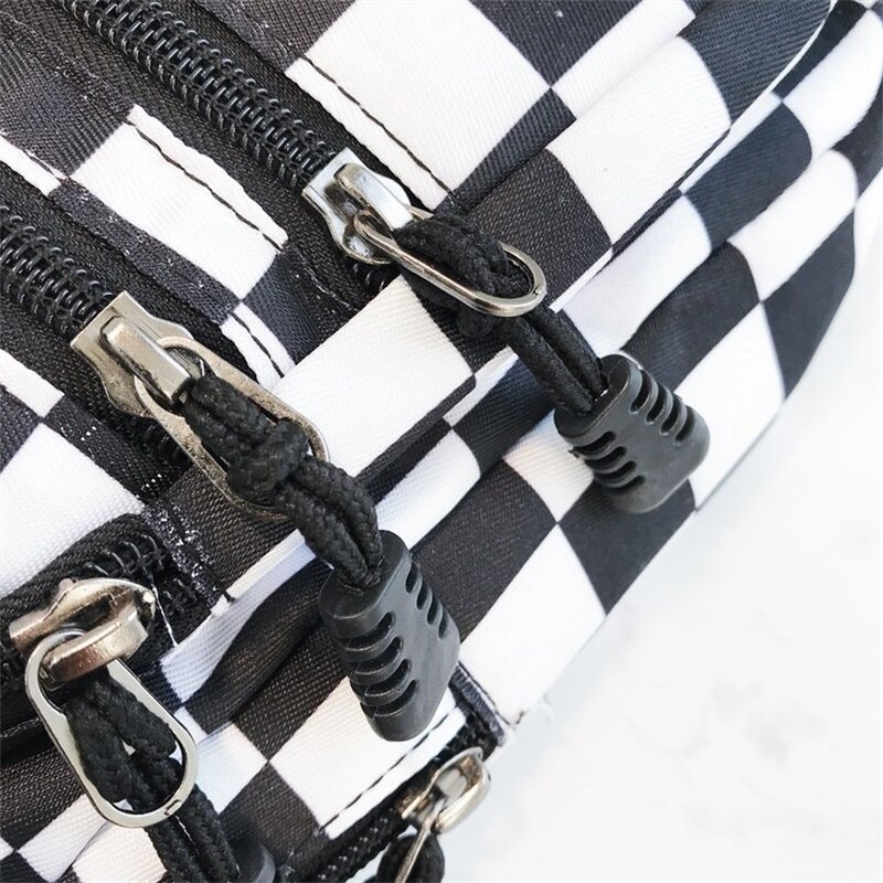 Heuptas dames heren unisex borsttas rooster schaakbord heuptas dames schoudertas geruite handsfree tas