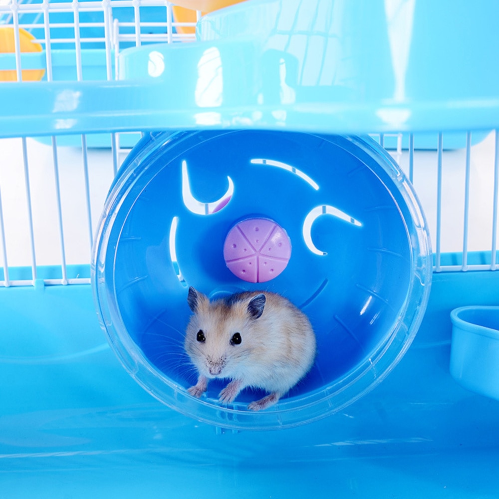 Luxury Three Layer Hamster Cage Pet House Portable Small Pets House Chinchilla Hamster House (Light Blue)