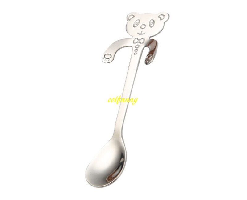 Cucharas de hielo de acero inoxidable 304, cuchara mezcladora de café, té, Panada, postre, herramientas de Bar de cóctel, 11,7 cm, , 7 unids/lote: silver