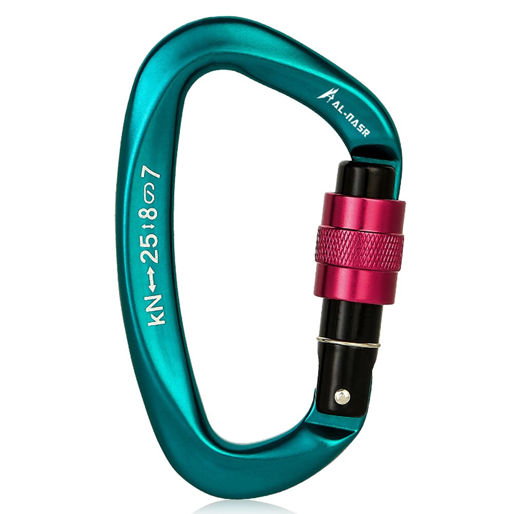 25KN Professionelle Klettern Karabiner Schraube Locking Tor Karabiner Heavy Duty D-form Klettern Schnalle D-ring Karabiner: Default Title