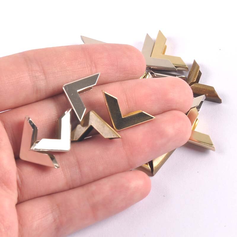 Silver/guld/brons metallhörn för böcker scrapbooking fotoalbum menyer hörnskydd pyssel pyssel 16 x 16 x 3mm 50 st