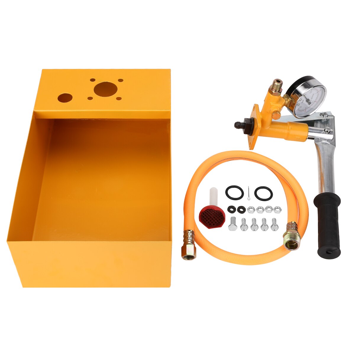1 Set Metal Pipeline Tester Yellow Water Pressure Tester 25KG Manual Hydraulic Water Pressure Test Pipeline Tester Pump Machine