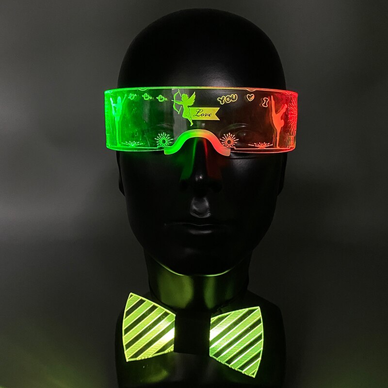 LED Technologie Gläser LED Acryl Fliege LED Produkt einstellen Licht hoch Party Gläser GEFÜHRTE Gläser Männer Krawatte Karneval DJ Party Stütze
