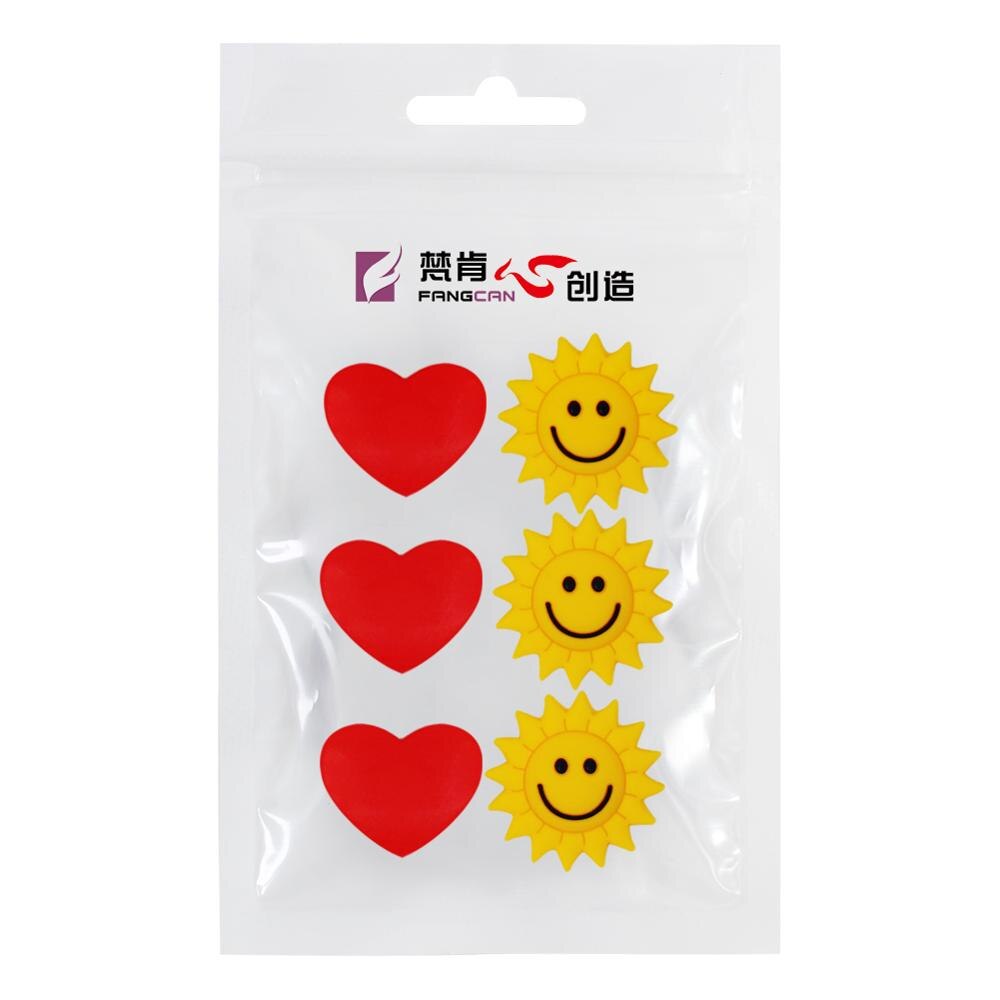 FANGCAN 6PC Double-faced Tennis Racket Vibration Absorber Silicone Squash Tennis Racquet Vibration Dampeners: 3 heart 3 sun