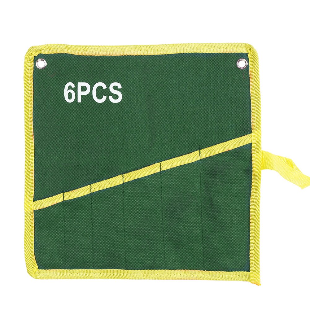6/8/10/12/14/25 Pockets Double Opening Offset Ring Spanner Kit Case Tool Bag Spanner Wrench Roll Up Storage Organizer Bag Pouch: 6pcs