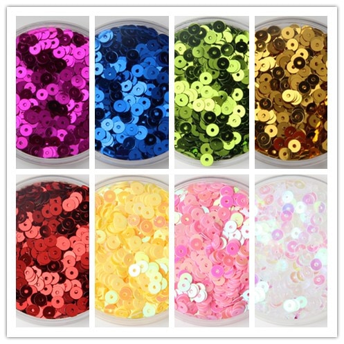 50g 5mm Flat Round Sequins Loose Sequins Glitter Transparent Sequins Paillette -41 Colors Available