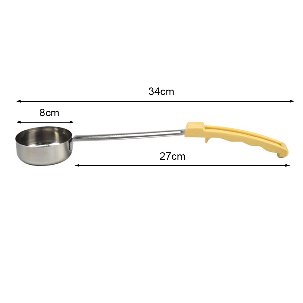Louche à Pizza avec manche en caoutchouc, cuillère de cuisine à fond plat avec Long manche en caoutchouc, ustensiles de cuisine: 3 ounce