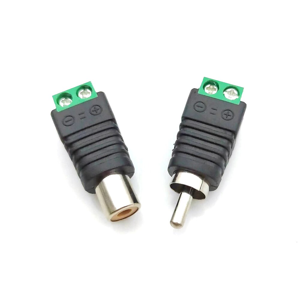 Adaptateur de bornier RCA mâle et RCA femelle, 2 pièces, Terminal AV, Audio vidéo, caméra de vidéosurveillance, connecteur de câble de haut-parleur