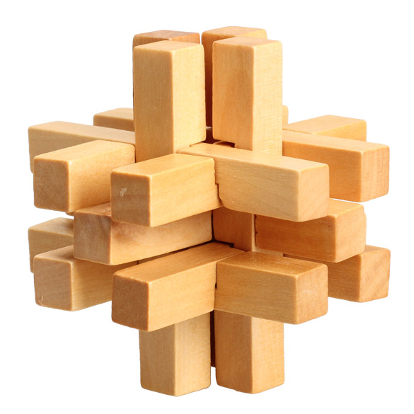 FAI DA TE 3D Giocattoli di Puzzle Di Legno Kong Ming Blocco Luban Giocattoli di Montaggio della Sfera del Cubo Sfida IQ Cervello Giocattoli di Legno Giochi per Bambini giocattoli di formazione: 16