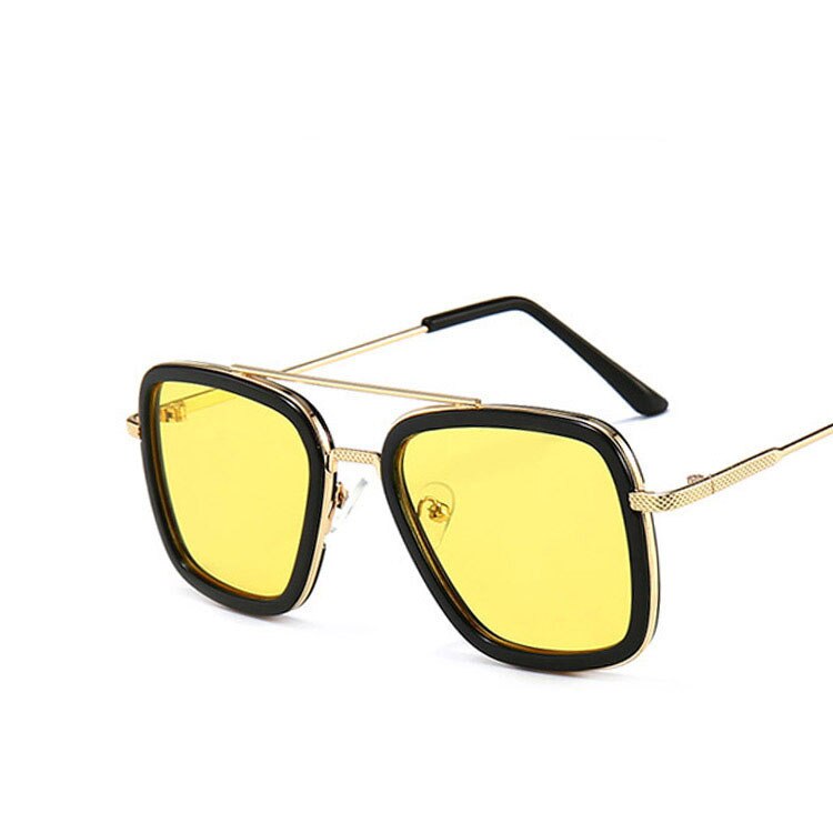 Stijl Iron Man Frame Baby 3-10 Jaar Jongens & Meisjes Zonnebril UV400 Cool Golden Metalen Bril vintage Oculos De Sol N469: Geel