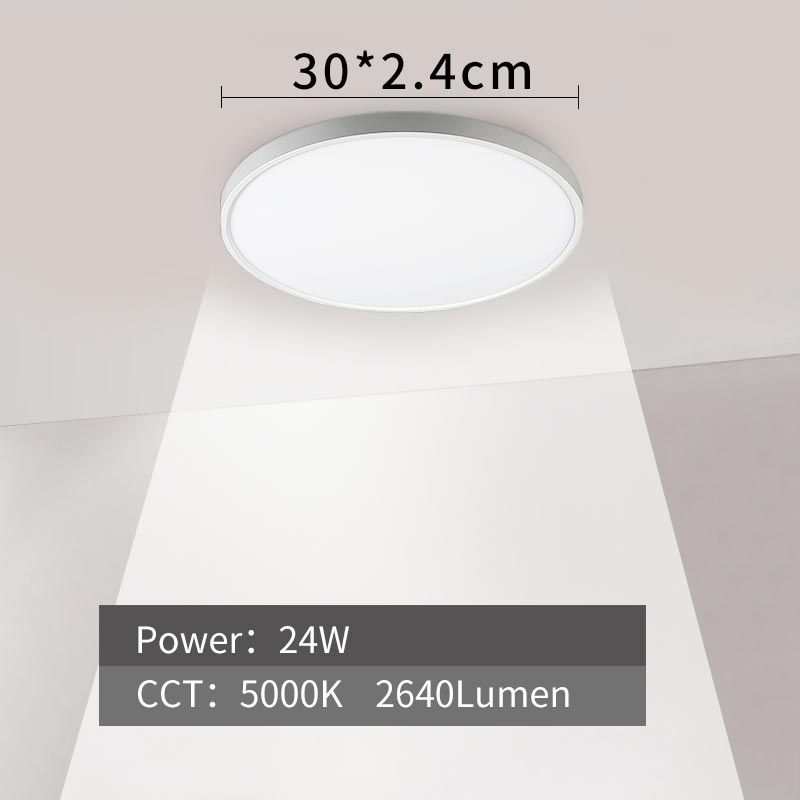 Moderne ledet taklampe 12w 18w 24w 32w 220v 5000k kjøkken soverom dårlig lamper ultratynn taklampe: 24w-5000k