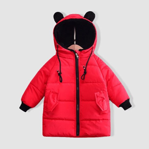 80-130 Cm chaquetas para niñas abrigo para niños abrigos de invierno para niños abrigos casuales para Bebés Ropa Parkas de invierno chaqueta para niños: Rojo / 3 años