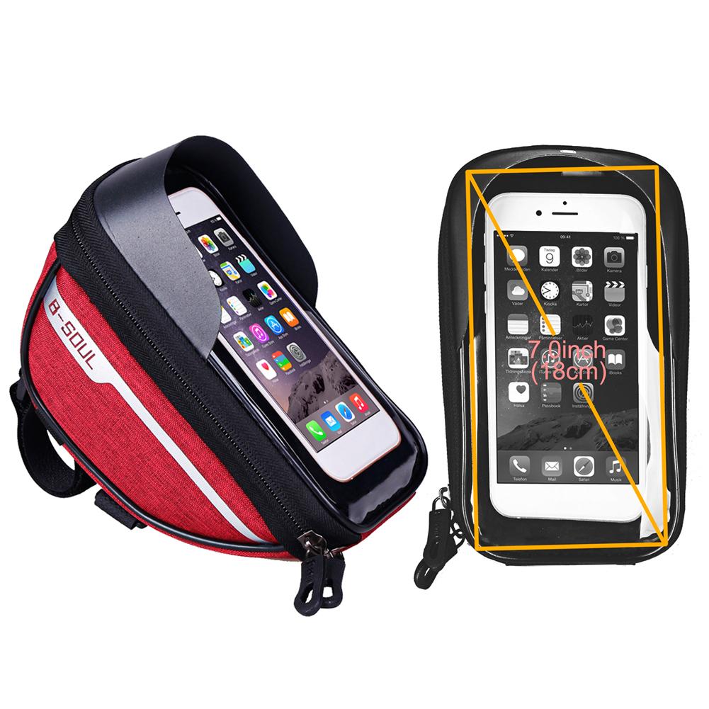 B-SOUL Bike Fietsstuur Telefoon Bag Fietsen Voor Tube Touchscreen Fietstas Waterdicht Telefoon Houder Voor Outdoor Riding