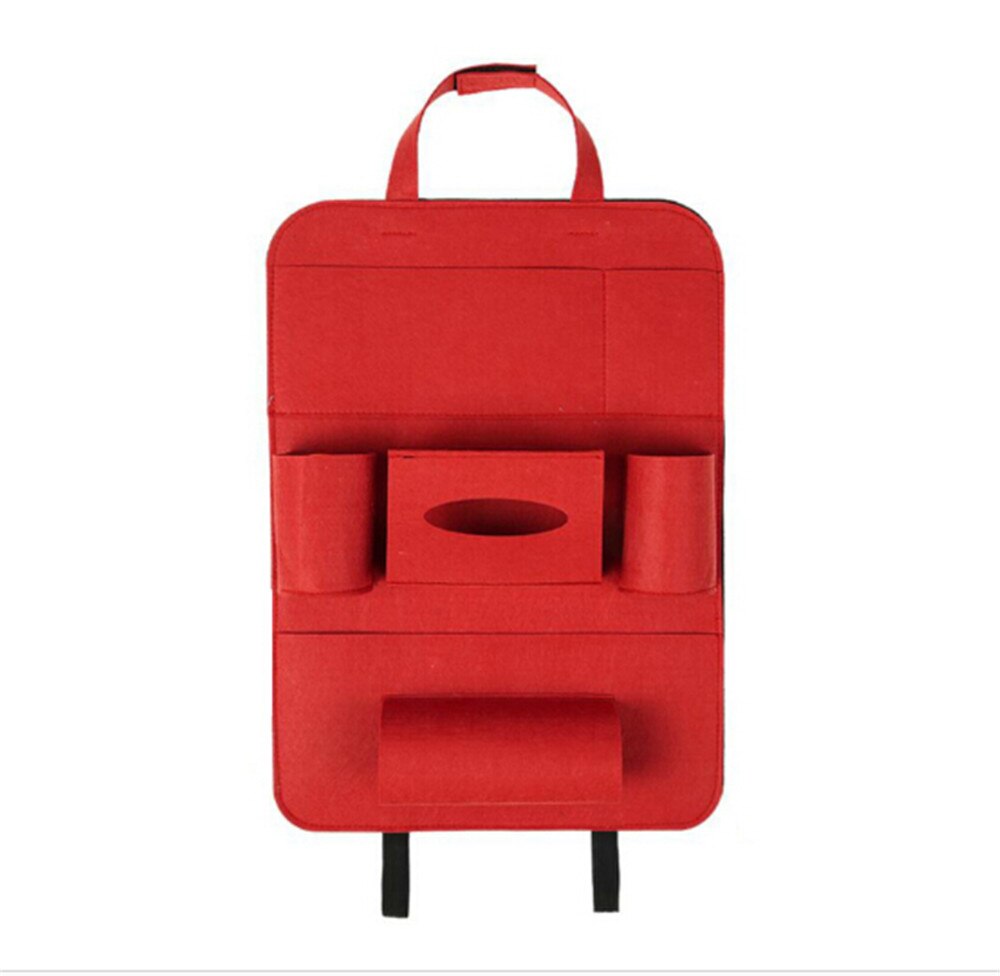 Auto voiture organisateur banquette arrière sac voiture-style titulaire multi-poche siège laine feutre stockage conteneur suspendus boîte voiture stockage pour enfant: Red