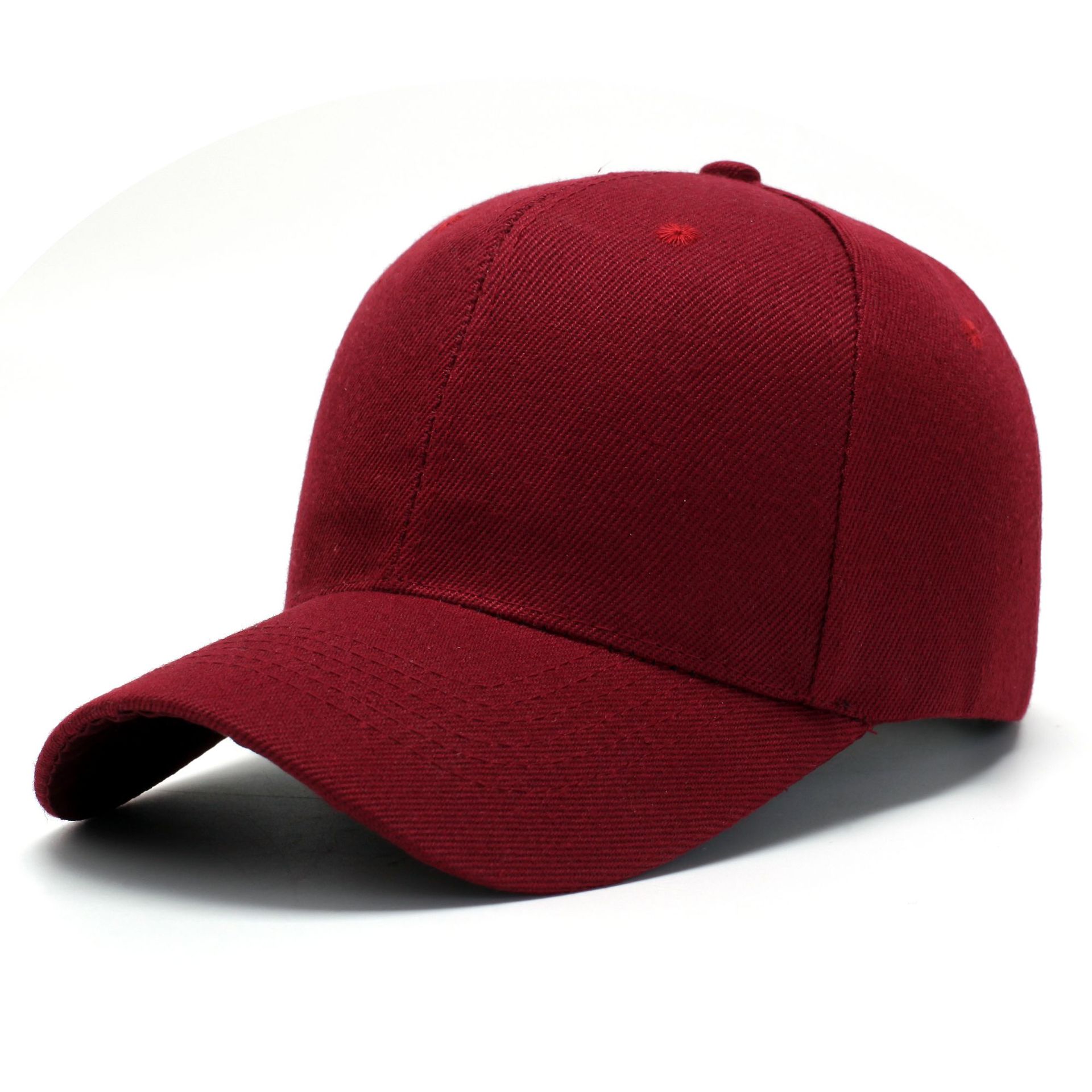 Peaked Visors Baseball Cap for Men Women Cotton Applies To Summer Outdoor Trucker Golf Hip Hop Adjustable Black Sun Hat: wine red