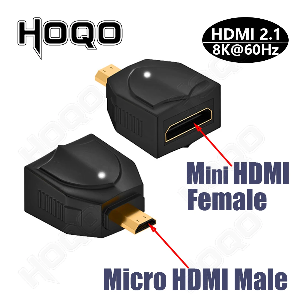 8K HDMI-adapter 90 graden 8k 4k bij 120 Hz 270 graden HDMI schuine adapter 360 180 graden mini naar HDMI U-vorm l-type converter