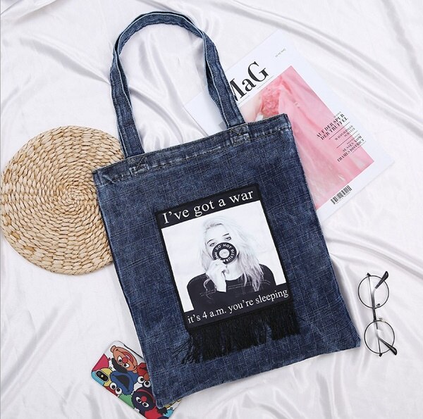 Vrouwen Handtassen Messenger Canvas Tas Modieuze Denim Jean Art Shopping Schouder Messenger Blues Crossbody Tas bolsaszakken: 13