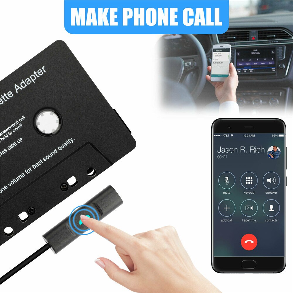 Auto Bluetooth Cassette Adapter Bluetooth 5.0 Car Audio Stereo Cassette Adapter Aux Auto Cassette Speler