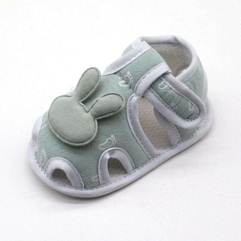 Zomer babyschoentjes babymeisje holle zachte zool prinses wiegschoentjes konijnenpatroon prewalkers