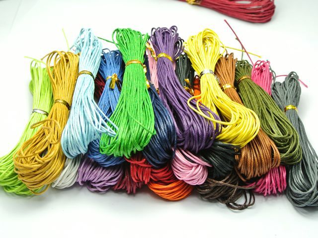 20 Strengen Gemengde Kleur Waxed Cotton Kralen Cord 1Mm Voor Armband Ketting 20 Kleur