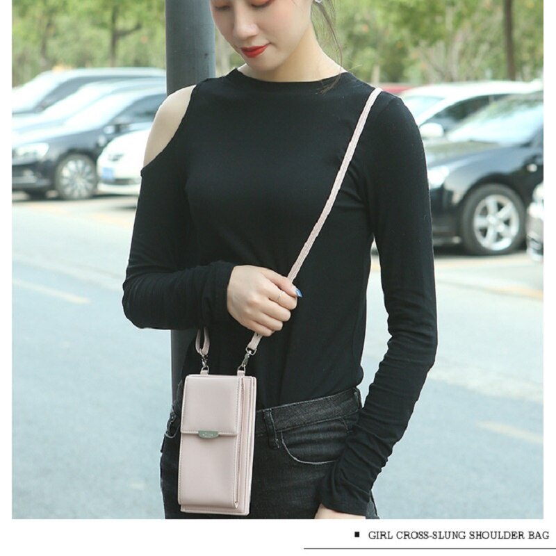 Último dia 70% de desconto! Tudo-em-um crossbody saco de telefone feminino ombro mensageiro bolsa multi-função bolsa carteira saco de cartão