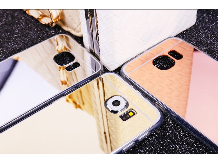 Triseoly luxe roségouden spiegelhoes voor samsung galaxy  s3 s4 s5 a5 a6 a7 a8 j1 ace  j120 j2 j5 j7 m10 m20 cover case