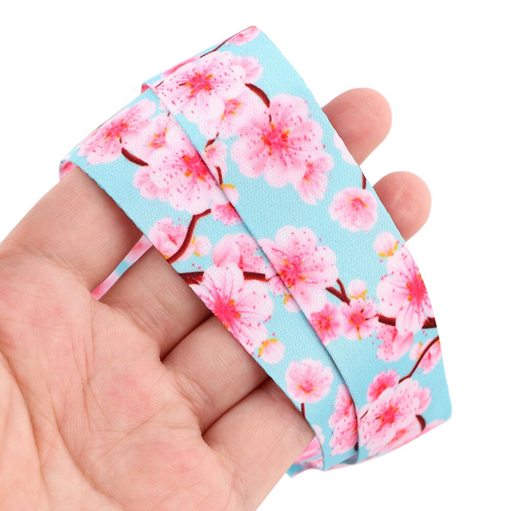 Lanière porte-clé USB à fleurs roses pour téléphone portable, porte-Badge, carte d&#39;identité, cordon, accessoires, ruban