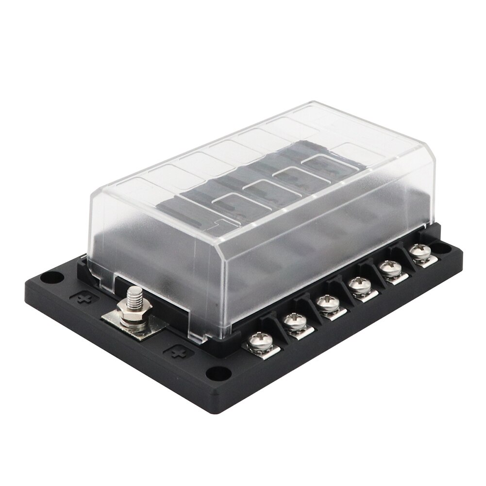 Fuses Plastic Cover Fuse Box Holder 12-32V 12/6-Way Blade Fuse Box Block Holder w/Dual-Use Cover for ATP ATC ATO