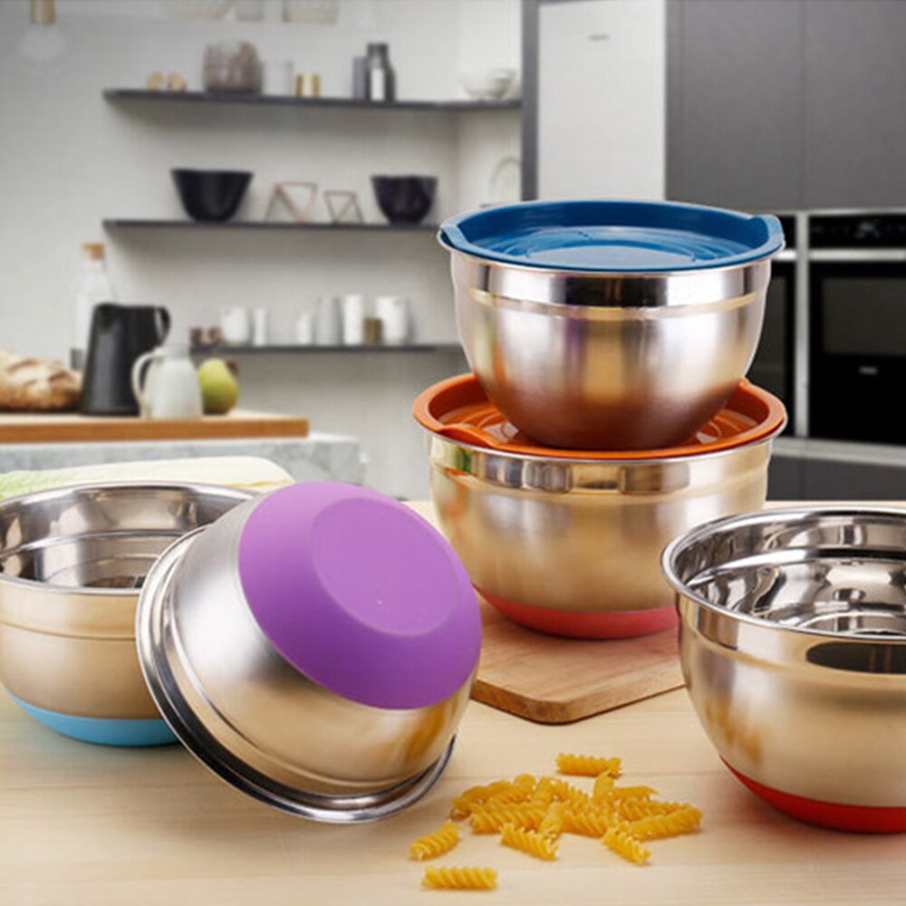 Rvs Mixing Bowls (Set Van 5) non Slip Siliconen Ba... Grandado