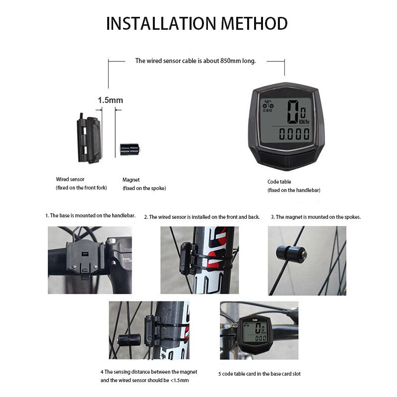 Waterdichte fietscomputer draadloos en bedraad mtb fiets kilometerteller stopwatch snelheidsmeter horloge led digitaal tarief duurzaam