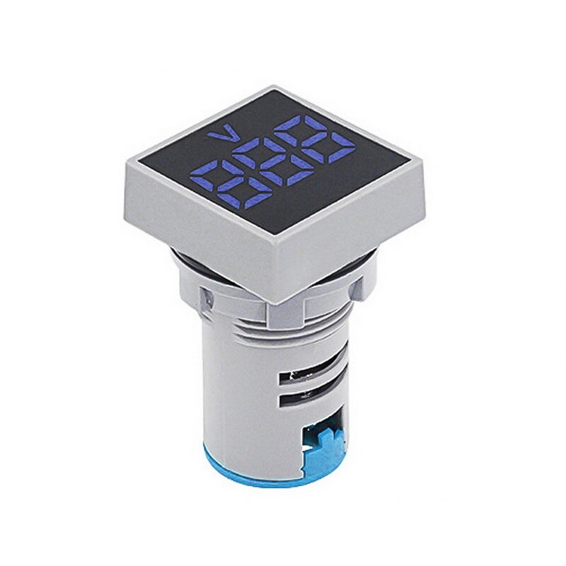 Junejour 22 Mm Ac 20-500V Voltmeter Vierkante Panel Led Digitale Voltage Meter Indicator Licht: blue