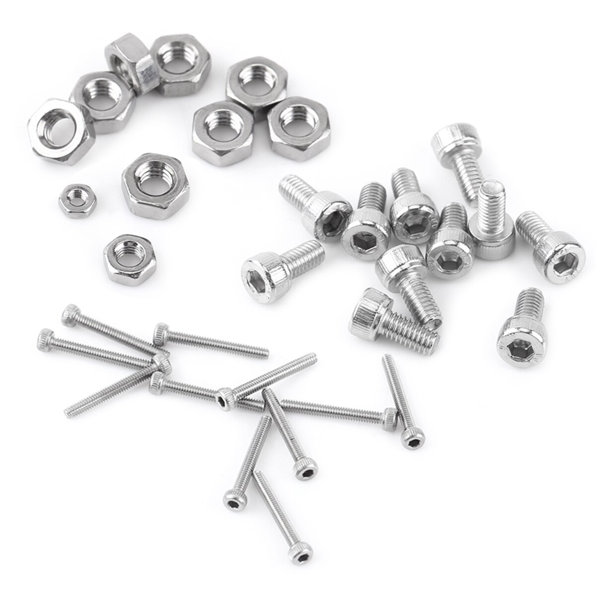 Moer & Bout Assortiment, 120 stks M4 * 6/8/10/12/16/20 Roestvrijstalen