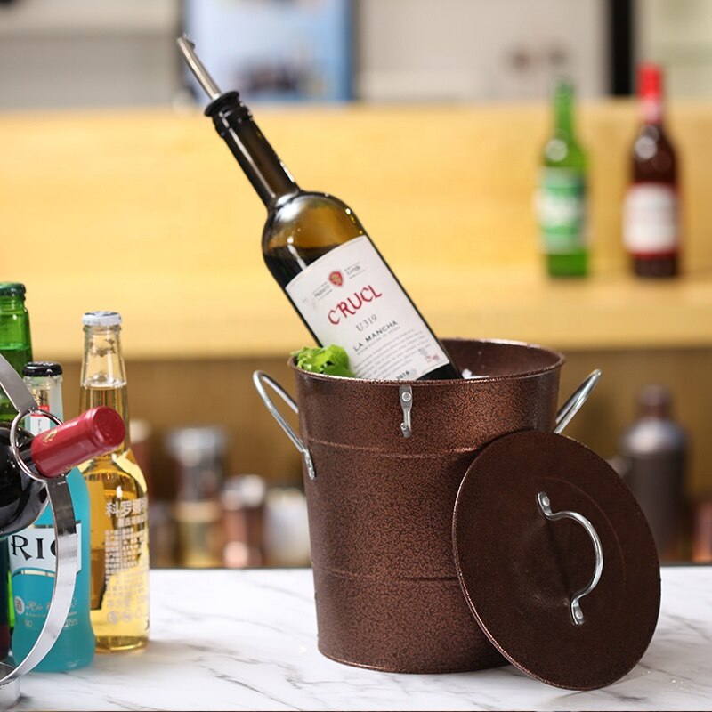 Premium roestvrij staal verf 3.3L grote ijs emmers met cover