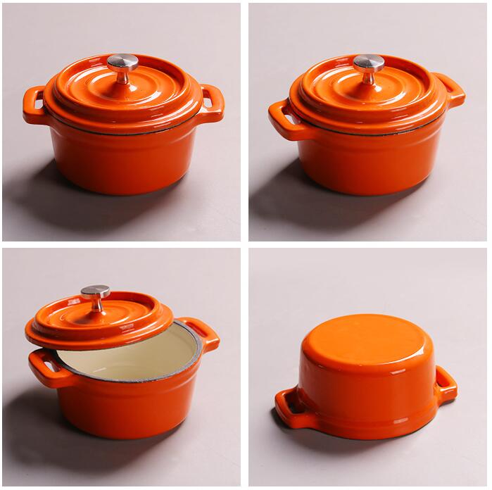 Qianle Ou-olla pequeña para sopa, olla para guisar, 10cm, 12cm, 14cm, Mini olla de hierro fundido para comida de bebé, Cocina Para el hogar