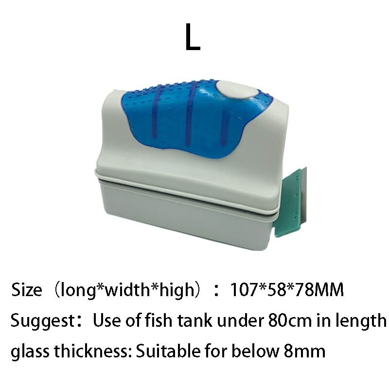 Rasqueta limpiadora de algas para acuario, cepillo magnético, herramientas para acuario,: bule-L