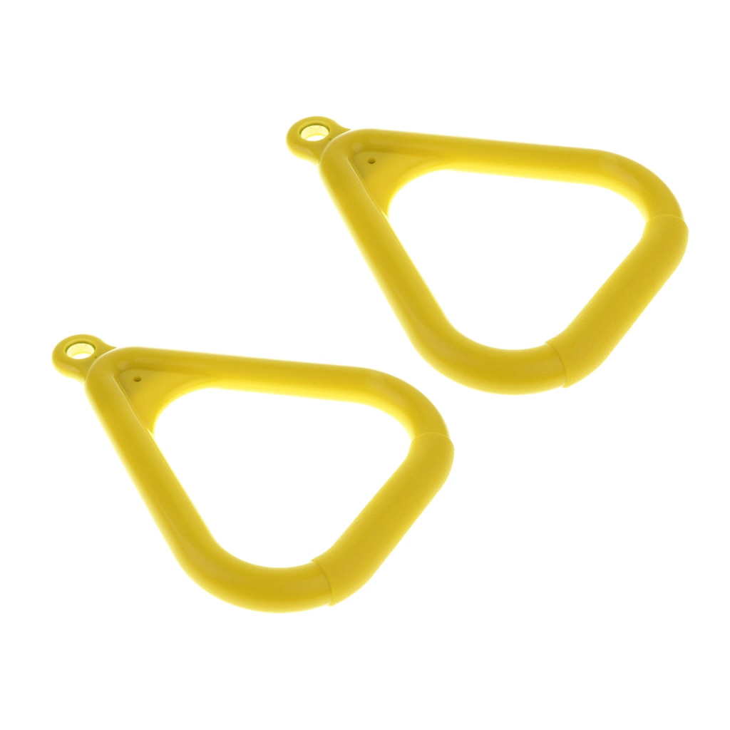 2pcs Swing Set Replacement Rings Trapeze Handles Parts, Kids Swingset Hanging Ring Jungle Gym Accessories - Yellow