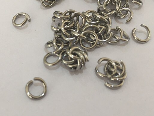 Mylongingcharm 50 stuks/partij springringen sieraden handgemaakt deel goud en roestvrij staal kleur 1 x 6mm: Roestvrij staal