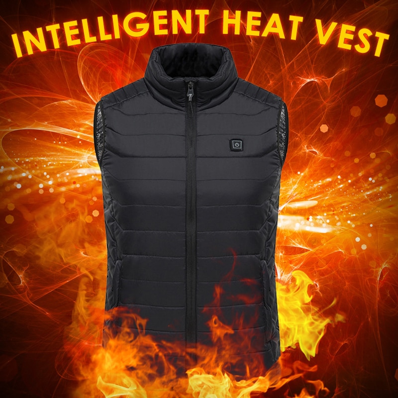 Outdoor Usb Infrarood Verwarming Vest Jas Winter Koolstofvezel Elektrische Verwarming Usb Mouwloos Vest Winter Verwarmd Outdoor Jas