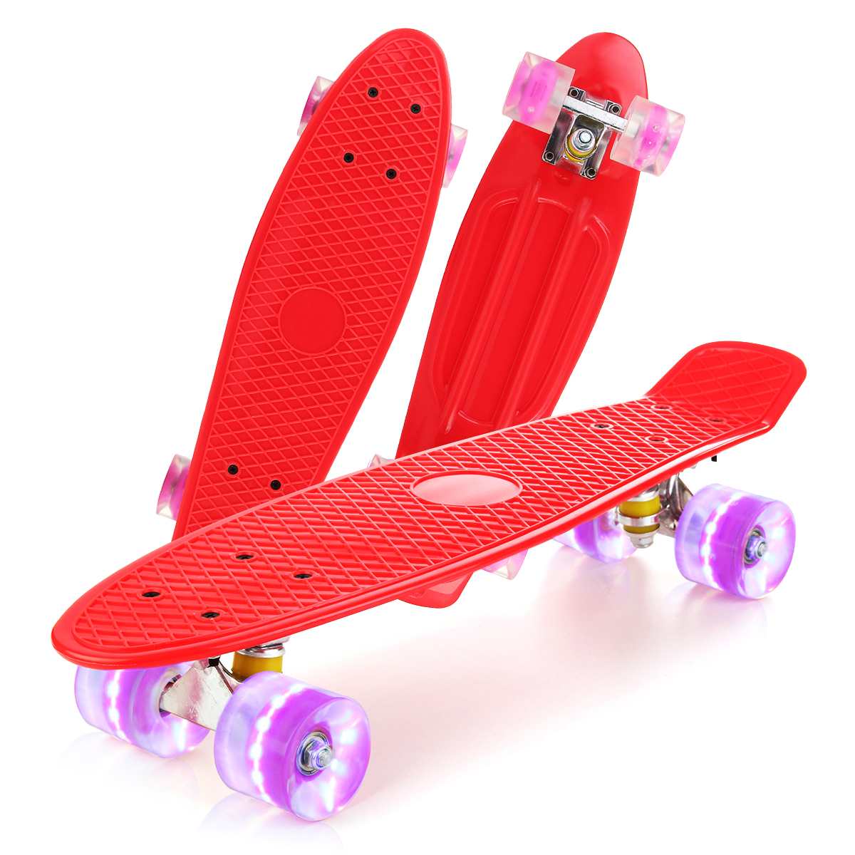 Tabla de Skate de 22 pulgadas con luz intermitente, Mini monopatín de plástico, Longboard de cuatro ruedas, para deportes al aire libre y de calle para niña y niño