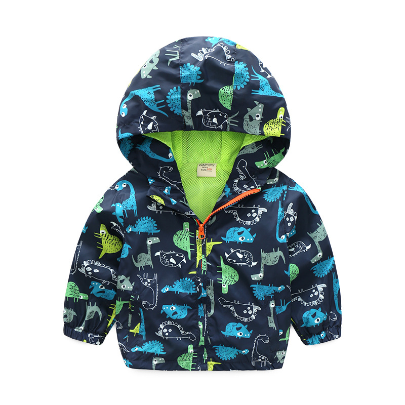 Chaquetas con estampado de dibujos animados para niños, chaqueta fina con capucha Anti-UV a prueba de viento para exteriores, abrigo transpirable de secado rápido para bebés, novedad: color 04 / 120