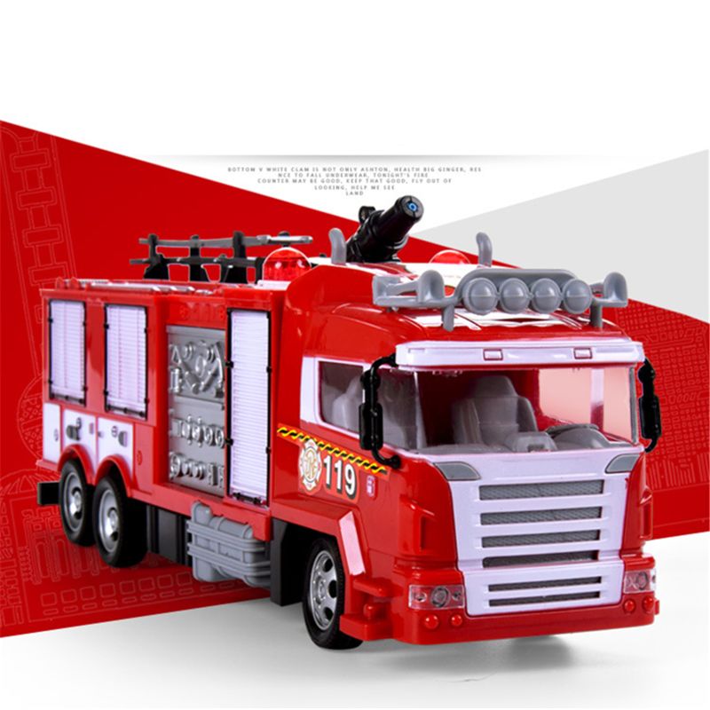 With whistle Water Spray Fire Truck Music Light Battery models Remote Control Car Kids Toy Boy Suit series