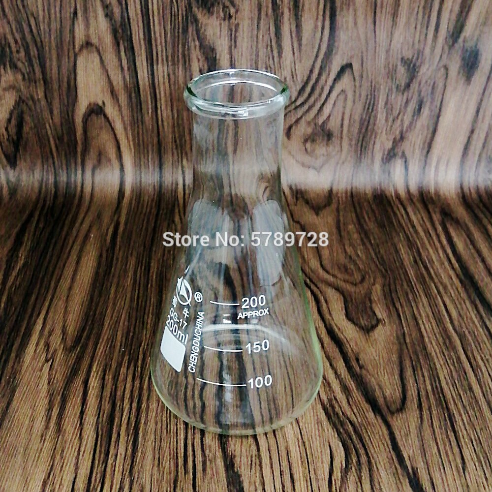 2pcs 200ml to 500ml Erlenmeyer Borosilicate Glass Flask Wide Neck Flask Conical Triangular Flask Laboratory Chemical Equipment
